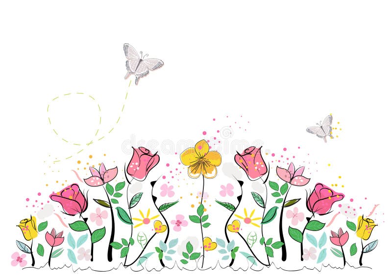 El extracto colorido del tiempo de verano florece el fondo del vector stock de ilustración El extracto colorido del tiempo de verano florece el fondo del vector stock de ilustración