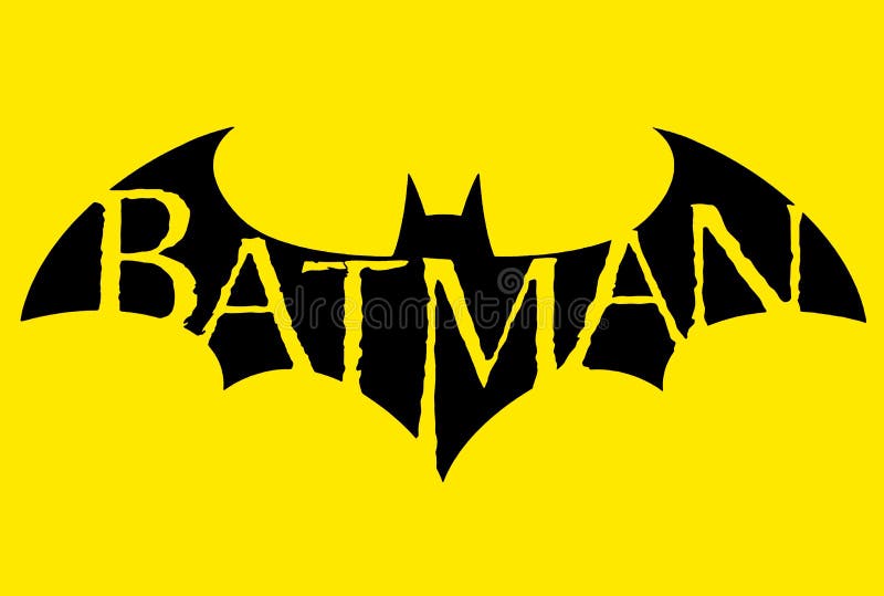 El Famoso Logo De Batman Aislado En Un Fondo Amarillo. Imagen editorial -  Ilustración de figura, insignia: 222852275