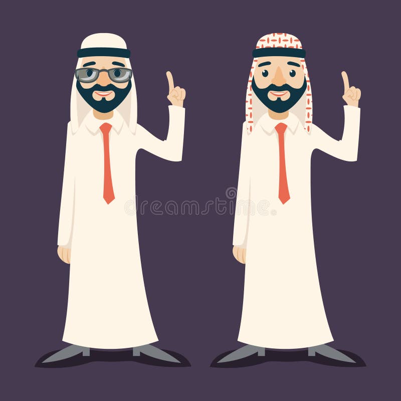 El finger que señala encima de musulmanes nacionales tradicionales árabes del carácter de Sale Presentation Cartoon del hombre de ilustración del vector El finger que señala encima de musulmanes nacionales tradicionales árabes del carácter de Sale Presentation Cartoon del hombre de ilustración del vector