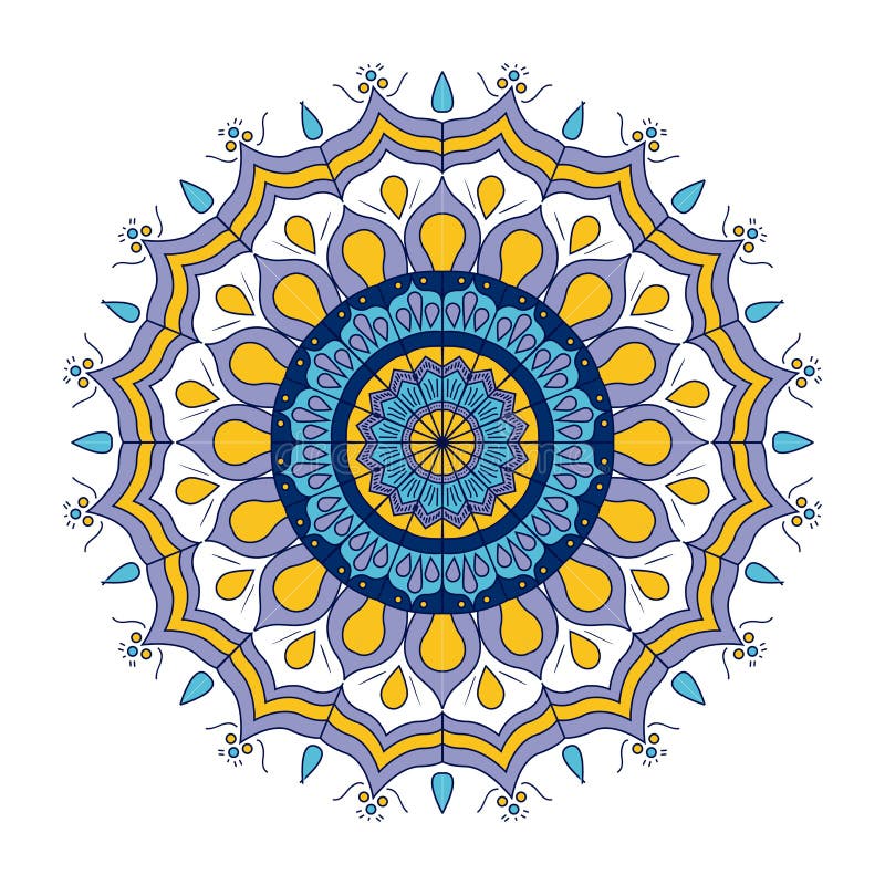 El fondo blanco con la flor ornamental colorida cae el vintage de la mandala decorativo ilustración del vector El fondo blanco con la flor ornamental colorida cae el vintage de la mandala decorativo ilustración del vector