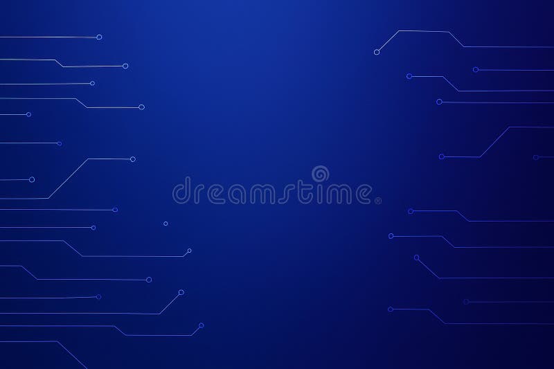 El fondo digital abstracto generado por IA que muestra el gradiente azul con líneas de circuito mínimas ideales para sistemas de d ilustración del vector