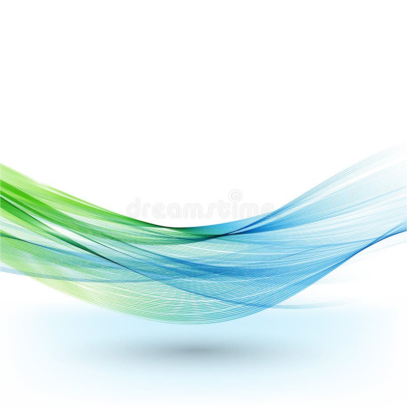 El fondo, el azul y el verde abstractos del vector agitaron las líneas para el folleto, sitio web, diseño del aviador