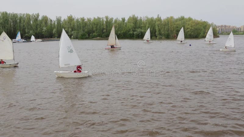 El funcionamiento del club de yachtsmens jovenes en el río Irtysh
