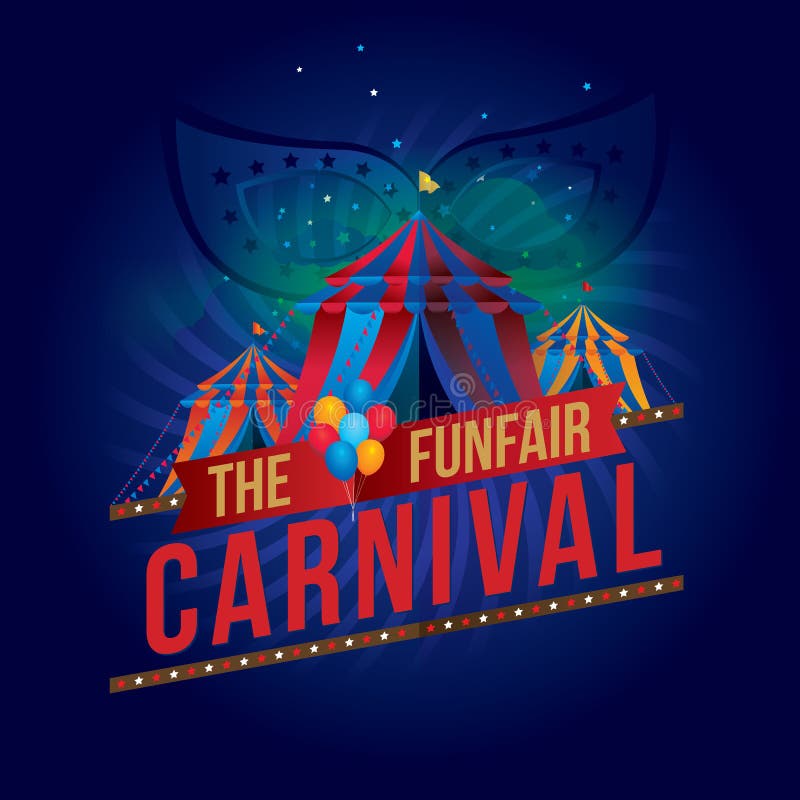 El funfair del carnaval y la demostración mágica ilustración del vector El funfair del carnaval y la demostración mágica ilustración del vector