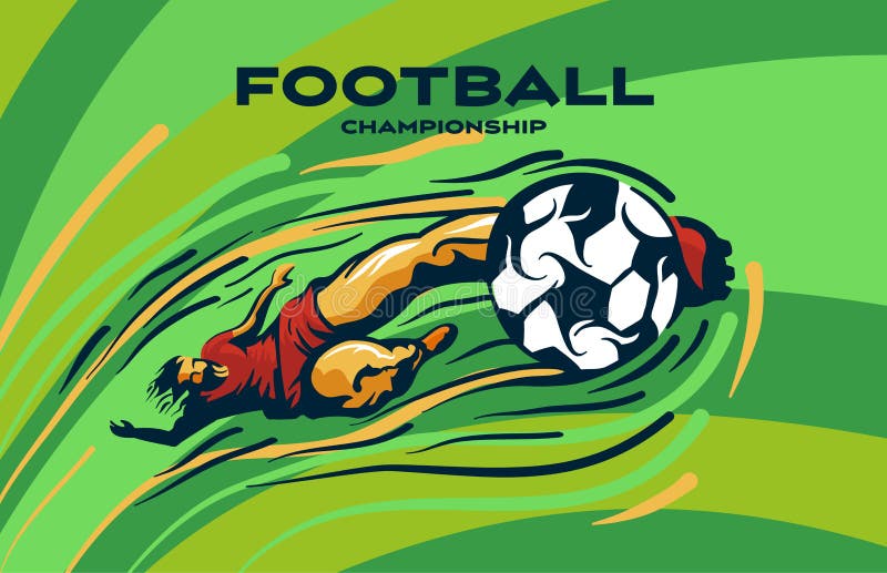 El FUTBOLISTA golpea la bola con el pie ilustración del vector El FUTBOLISTA golpea la bola con el pie ilustración del vector