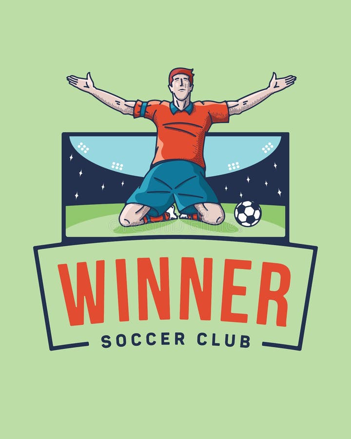 El ganador del fútbol stock de ilustración El ganador del fútbol stock de ilustración