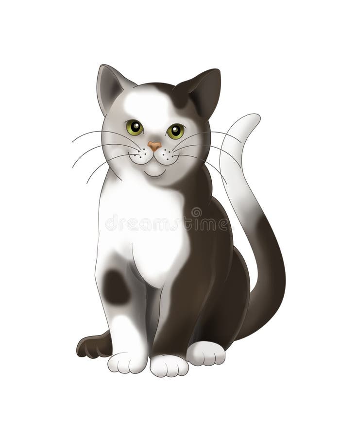 El gato de dibujos animados - ilustración para niños stock de ilustración