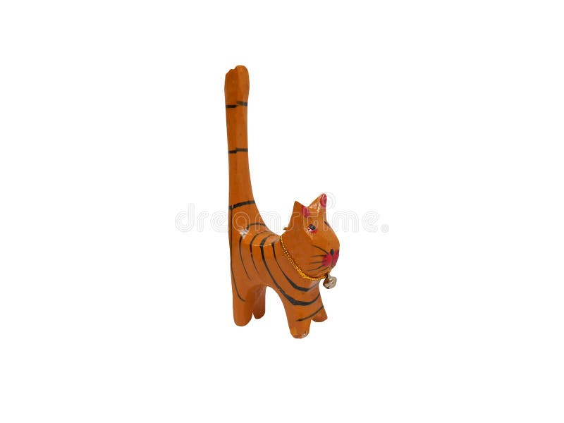 El gato de madera hermoso talló a mano imagenes de archivo El gato de madera hermoso talló a mano imagenes de archivo