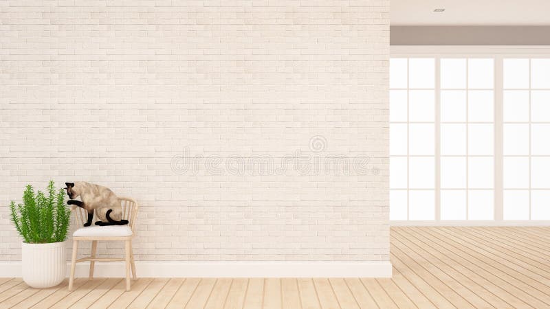 El gato se sienta en la silla que juega la planta en la sala de estar o el otro sitio - animal en el hogar para las ilustraciones ilustración del vector El gato se sienta en la silla que juega la planta en la sala de estar o el otro sitio - animal en el hogar para las ilustraciones ilustración del vector