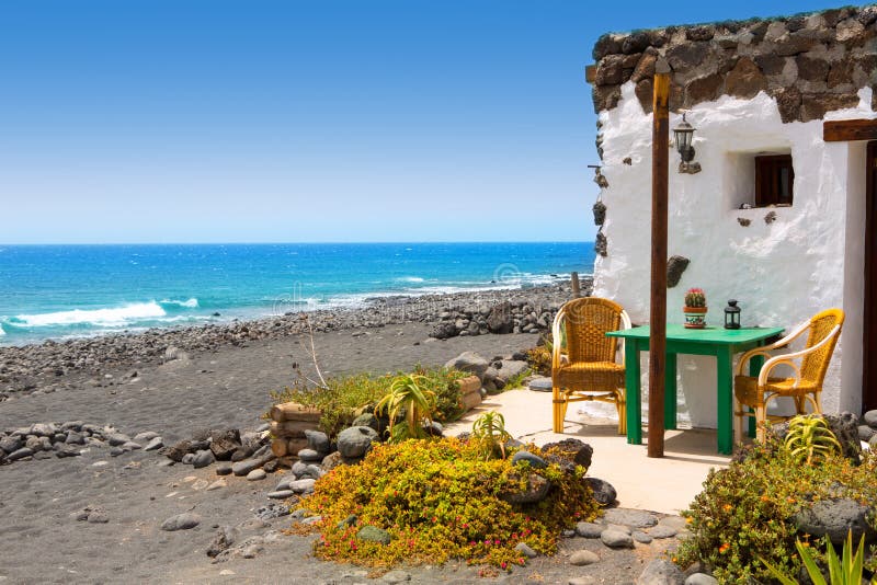 El Golfo i Lanzarote white houses facades arkivbilder El Golfo i Lanzarote white houses facades arkivbilder
