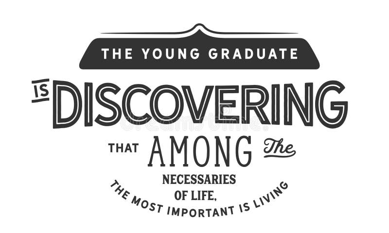 El graduado joven está descubriendo que entre los necessaries de la vida, el más importante está viviendo ilustración del vector El graduado joven está descubriendo que entre los necessaries de la vida, el más importante está viviendo ilustración del vector