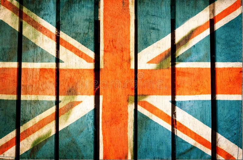 El grunge del vintage filtró, bandera de Reino Unido en el fondo de madera foto de archivo libre de regalías El grunge del vintage filtró, bandera de Reino Unido en el fondo de madera foto de archivo libre de regalías