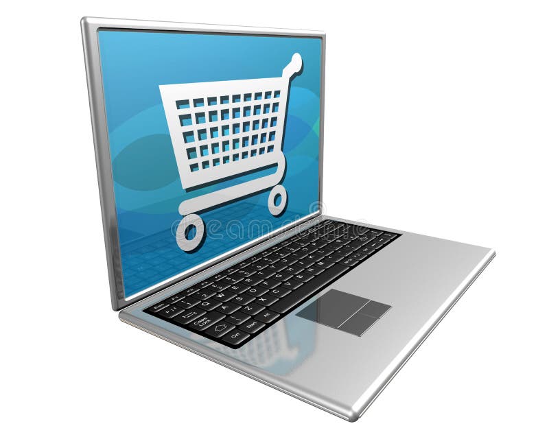 El hacer compras en el Internet ilustración del vector El hacer compras en el Internet ilustración del vector