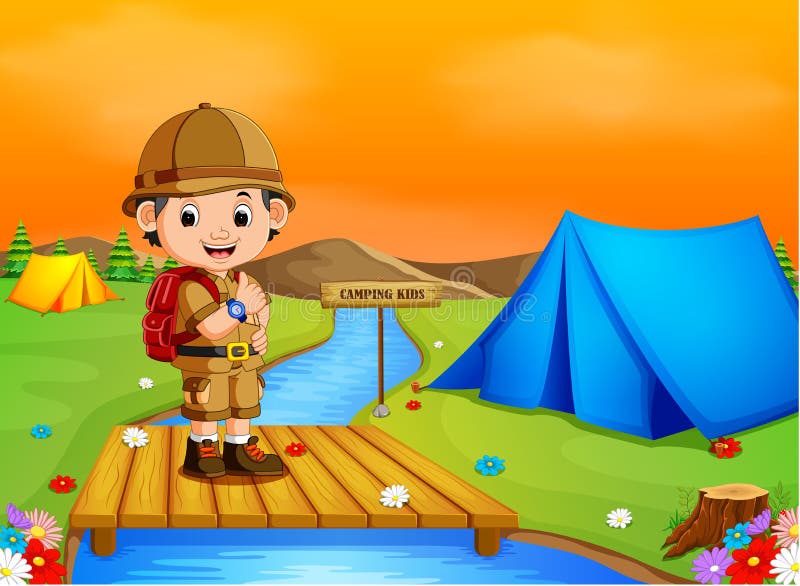 El hombre disfruta de las vacaciones tropicales de Forest Traveler Hiking On Adventure de la visión libre illustration El hombre disfruta de las vacaciones tropicales de Forest Traveler Hiking On Adventure de la visión libre illustration
