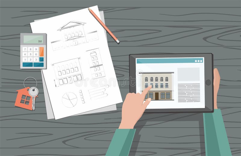 El hombre elige la venta y la compra a casa Concepto del alquiler de casa ilustración del vector El hombre elige la venta y la compra a casa Concepto del alquiler de casa ilustración del vector