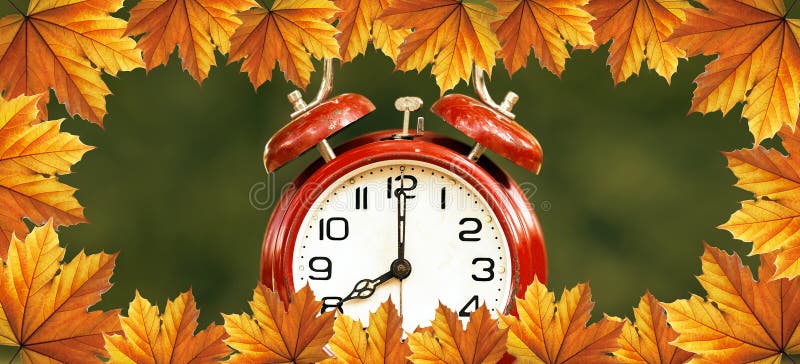 El horario de verano mide el tiempo en el otoño - bandera del web fotos de archivo libres de regalías El horario de verano mide el tiempo en el otoño - bandera del web fotos de archivo libres de regalías