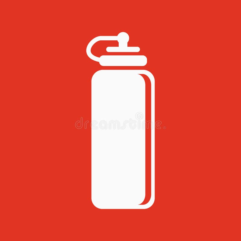 El icono de la botella de agua de los deportes Símbolo de la botella plano stock de ilustración El icono de la botella de agua de los deportes Símbolo de la botella plano stock de ilustración