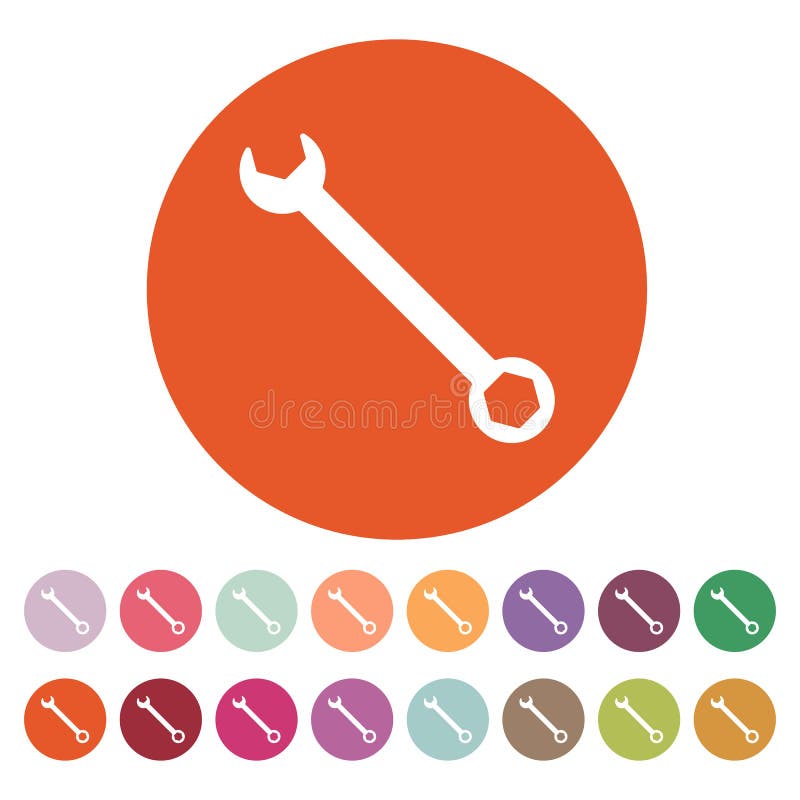 El icono de la llave Símbolo de los ajustes plano libre illustration El icono de la llave Símbolo de los ajustes plano libre illustration