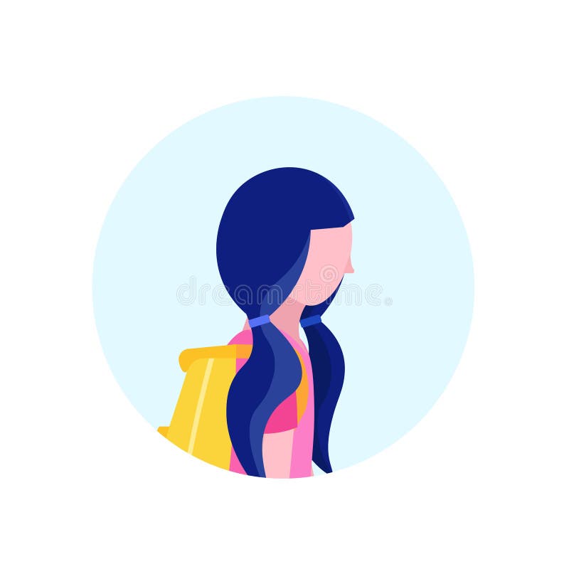 El icono del avatar del perfil de la colegiala aisló el plano femenino del retrato del personaje de dibujos animados libre illustration El icono del avatar del perfil de la colegiala aisló el plano femenino del retrato del personaje de dibujos animados libre illustration