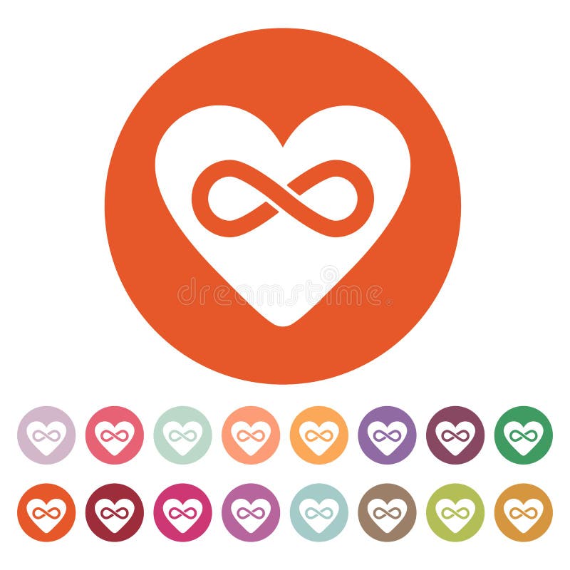El icono del corazón y del infinito Corazón e infinito stock de ilustración El icono del corazón y del infinito Corazón e infinito stock de ilustración