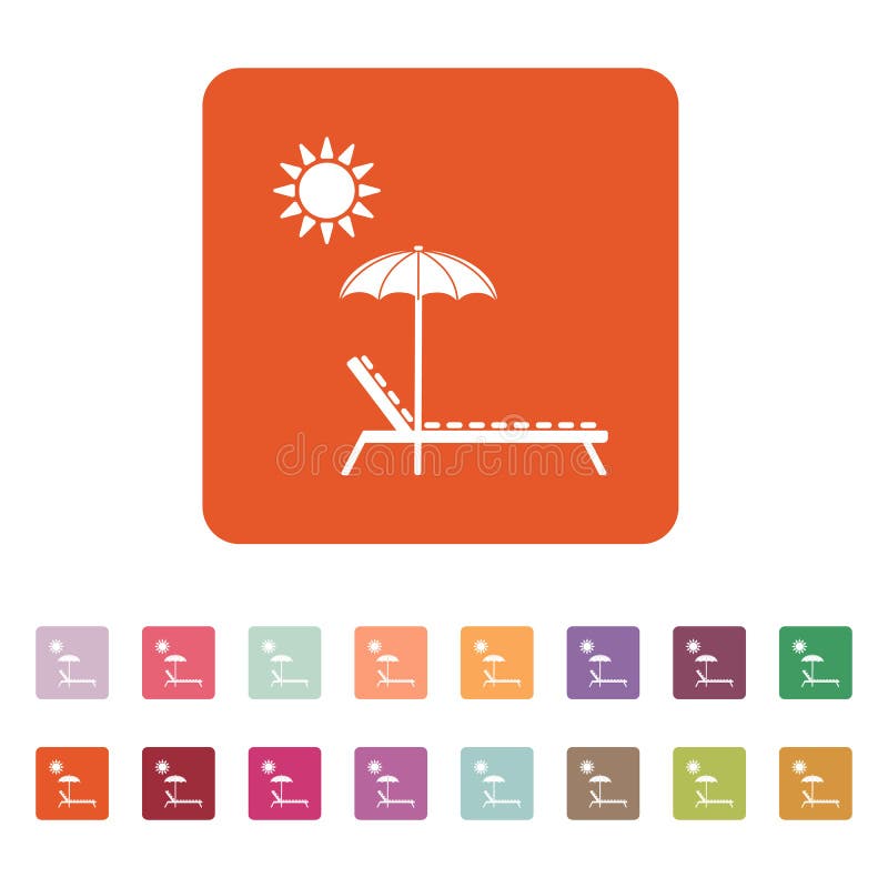 El icono del ocioso Símbolo de Sunbed plano libre illustration El icono del ocioso Símbolo de Sunbed plano libre illustration