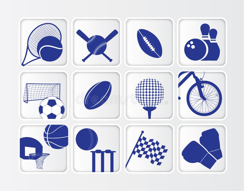El icono plano isométrico de la bola de los deportes fijó en el fondo blanco libre illustration El icono plano isométrico de la bola de los deportes fijó en el fondo blanco libre illustration