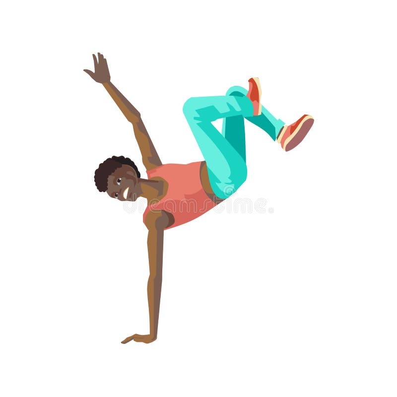 El individuo del baile, colocándose a mano, baila en danza de rotura del estilo stock de ilustración El individuo del baile, colocándose a mano, baila en danza de rotura del estilo stock de ilustración