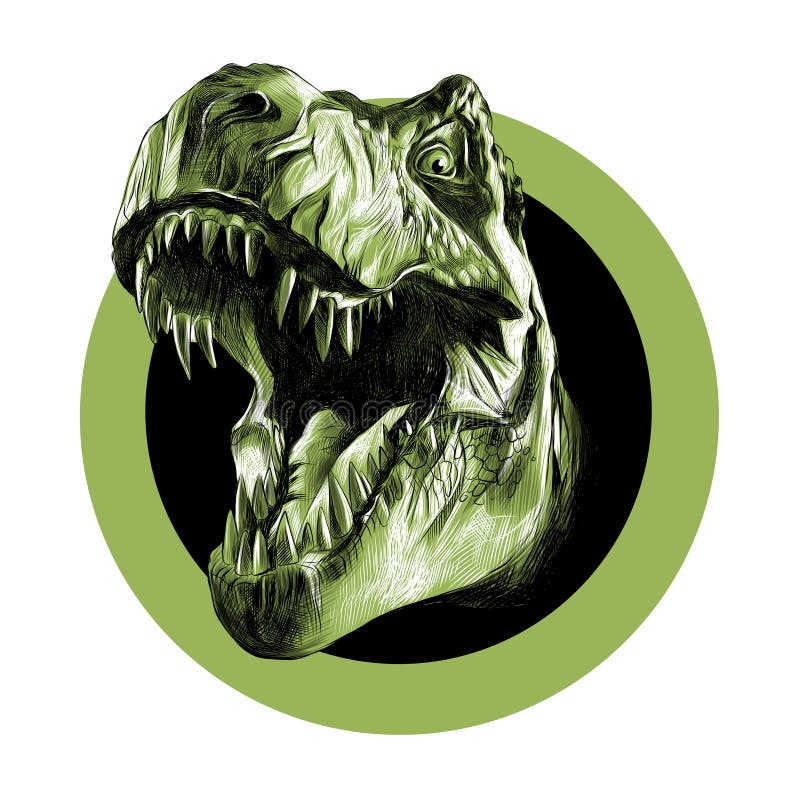 El jefe del tiranosaurio stock de ilustración El jefe del tiranosaurio stock de ilustración