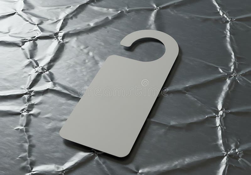 El letrero en blanco del pomo de la puerta descansando sobre una lámina que brilla crea un atractivo visual único libre illustration