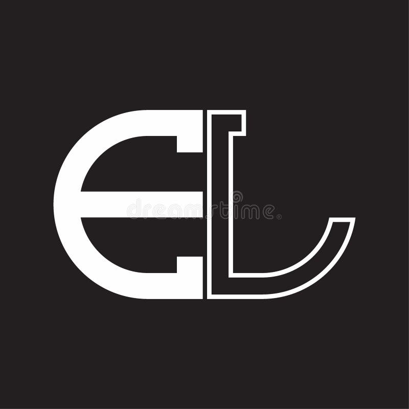 EL Letter Logo Monogram with Oval Shape Negative Space Design Template ...