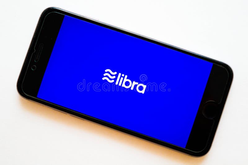 El libra es el nuevo cryptocurrency creado por Facebook foto de archivo libre de regalías El libra es el nuevo cryptocurrency creado por Facebook foto de archivo libre de regalías