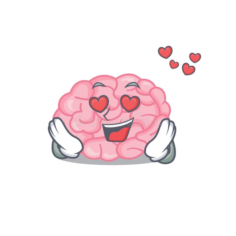El Lindo Personaje De Dibujos Animados Del Cerebro Humano Tiene Una Cara  Enamorada Ilustración del Vector - Ilustración de amargura, cerebelo:  181855232