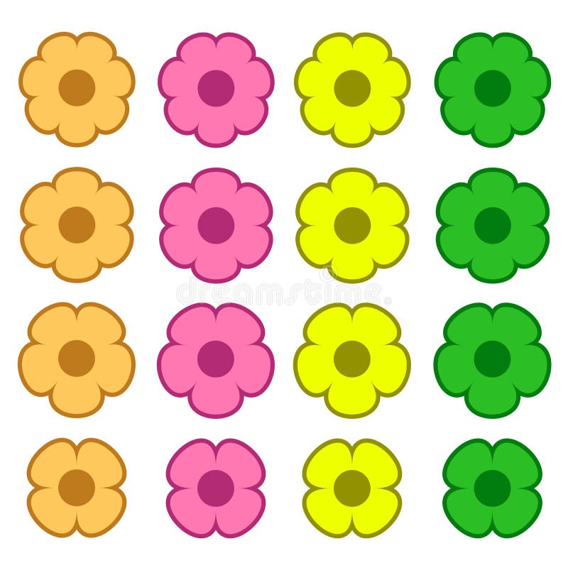 El logotipo coloreado simple del símbolo del icono de la flor fijó 3 libre illustration El logotipo coloreado simple del símbolo del icono de la flor fijó 3 libre illustration