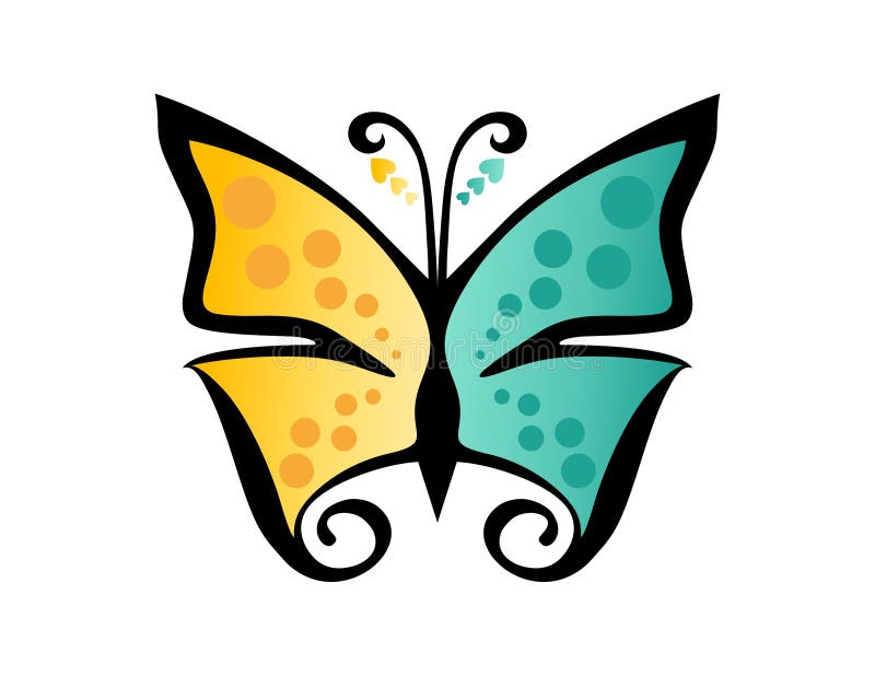 El logotipo de la mariposa, belleza, balneario, cuidado, se relaja, yoga, símbolo abstracto