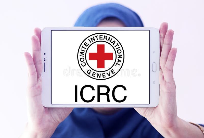 El logotipo del CICR del Comité Internacional de la Cruz Roja