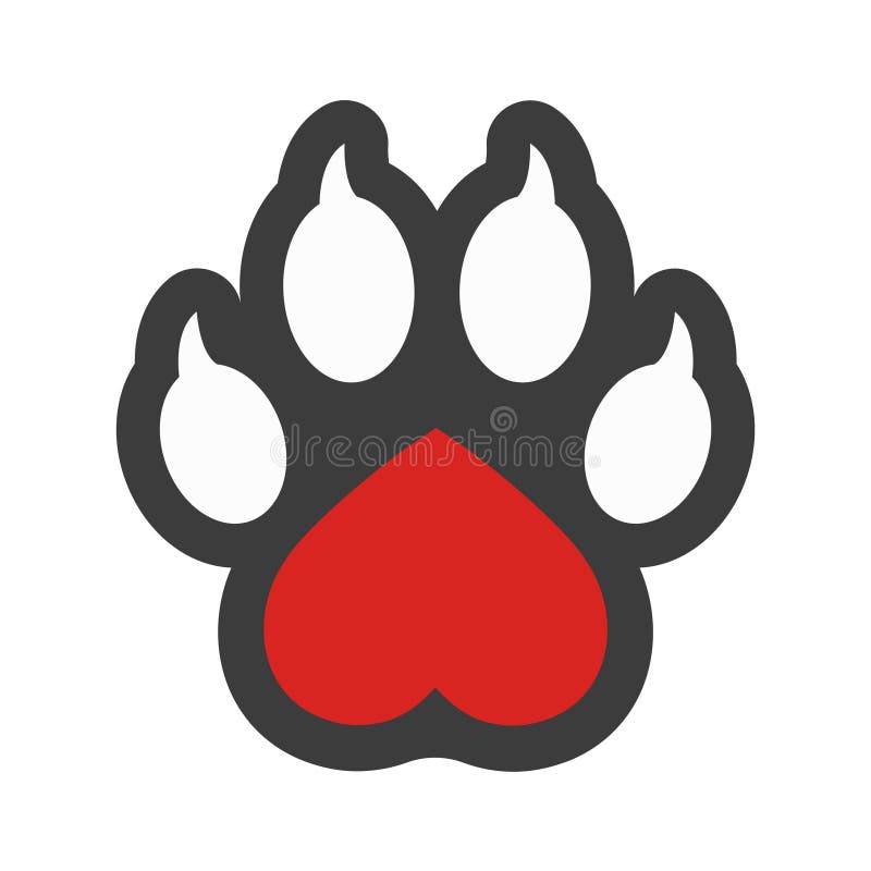 El logotipo del vector, el corazón y la pata aislados clínica veterinaria del perro imprimen ilustración del vector El logotipo del vector, el corazón y la pata aislados clínica veterinaria del perro imprimen ilustración del vector