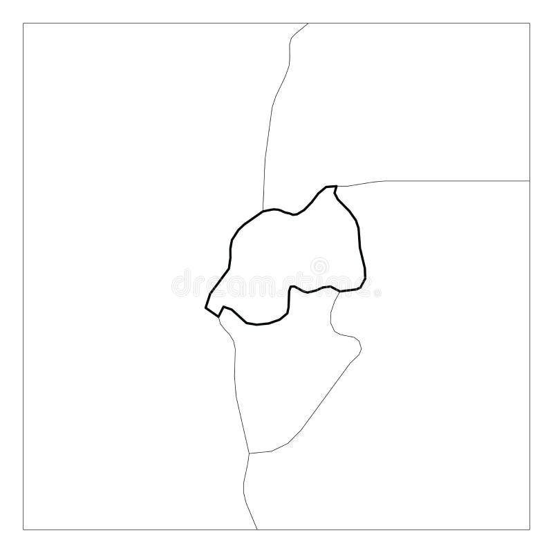 El mapa del esquema grueso del negro de Rwanda destacó con los países vecinos libre illustration El mapa del esquema grueso del negro de Rwanda destacó con los países vecinos libre illustration