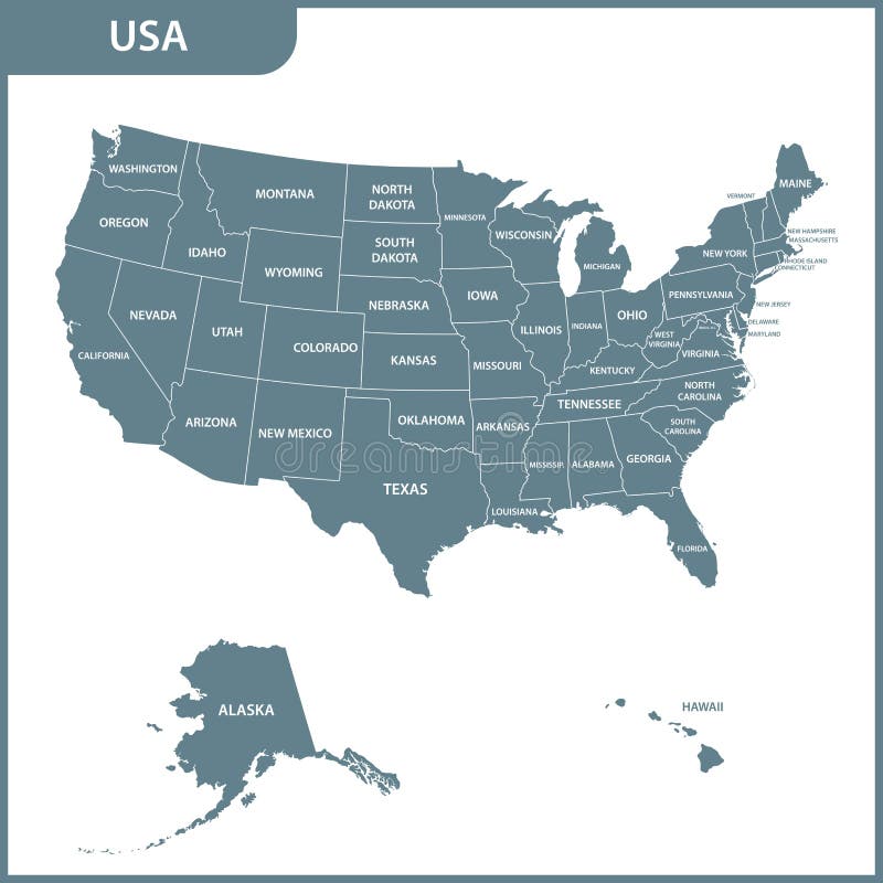 El mapa detallado de los E.E.U.U. con regiones Los Estados Unidos de América