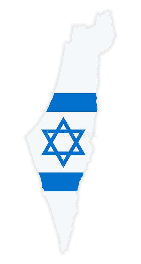 El mapa detallado del Israel con la bandera nacional stock de ilustración El mapa detallado del Israel con la bandera nacional stock de ilustración