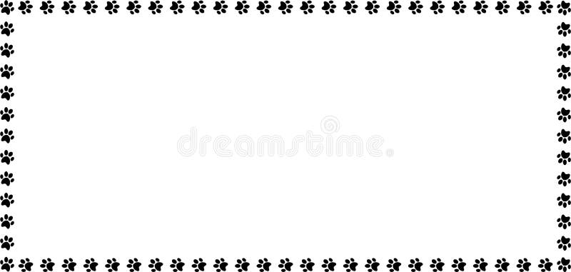 El marco del rectángulo hecho de la pata animal negra imprime en el fondo blanco libre illustration El marco del rectángulo hecho de la pata animal negra imprime en el fondo blanco libre illustration