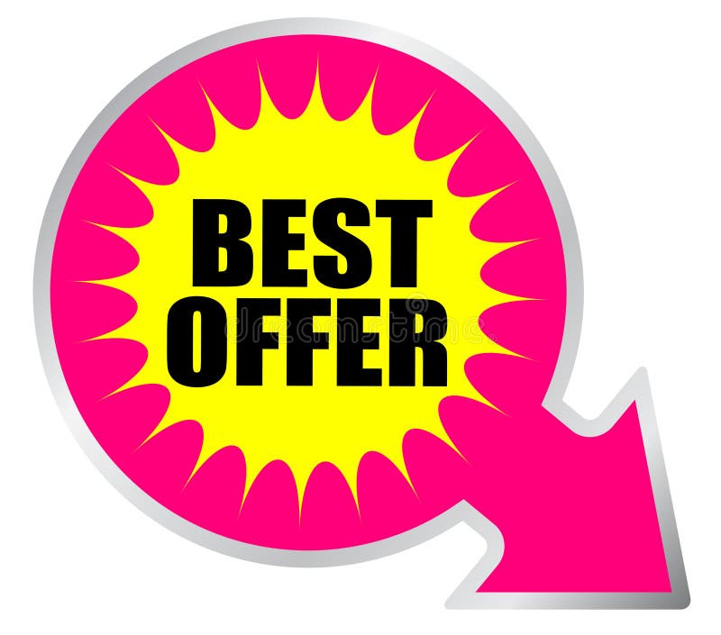 Best offer icon isolated over white. Best offer icon isolated over white