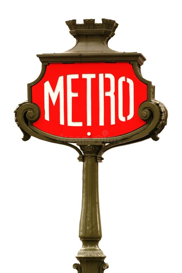 El metro rojo firma adentro París fotos de archivo El metro rojo firma adentro París fotos de archivo