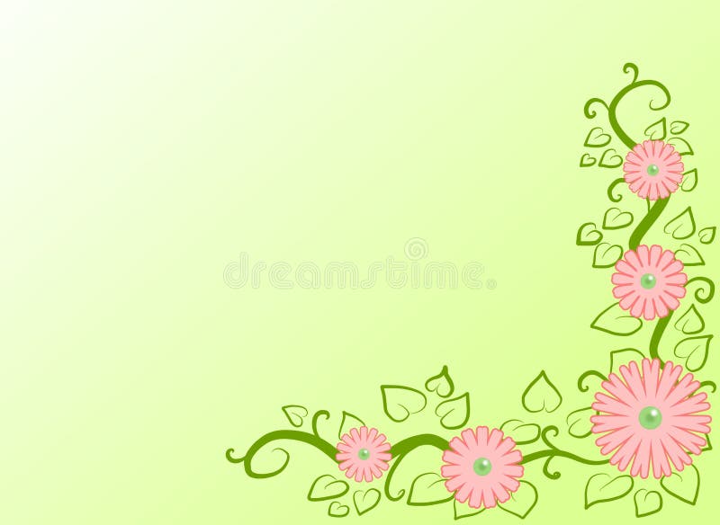 El modelo de flores en un fondo verde stock de ilustración El modelo de flores en un fondo verde stock de ilustración