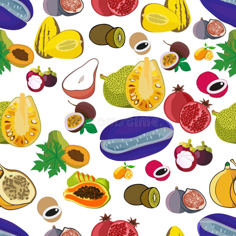El modelo de las frutas exóticas del mango y del pomelo tropicales o anaranjados inconsútil, carambola y dragón da fruto, la guay libre illustration El modelo de las frutas exóticas del mango y del pomelo tropicales o anaranjados inconsútil, carambola y dragón da fruto, la guay libre illustration