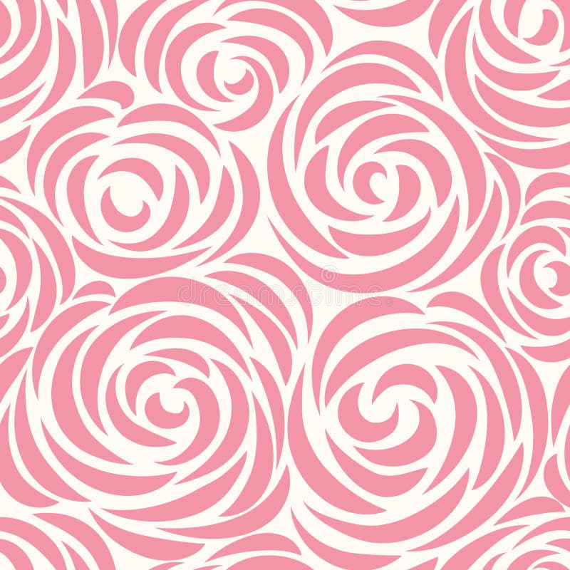 El modelo inconsútil floral con la flor subió Línea abstracta fondo del remolino ilustración del vector El modelo inconsútil floral con la flor subió Línea abstracta fondo del remolino ilustración del vector