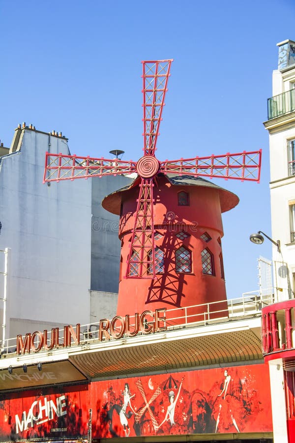 The Moulin Rouge during the day, in Paris, France. Moulin Rouge is the most famous Parisian cabaret and it created the modern can-can dance. The Moulin Rouge during the day, in Paris, France. Moulin Rouge is the most famous Parisian cabaret and it created the modern can-can dance.