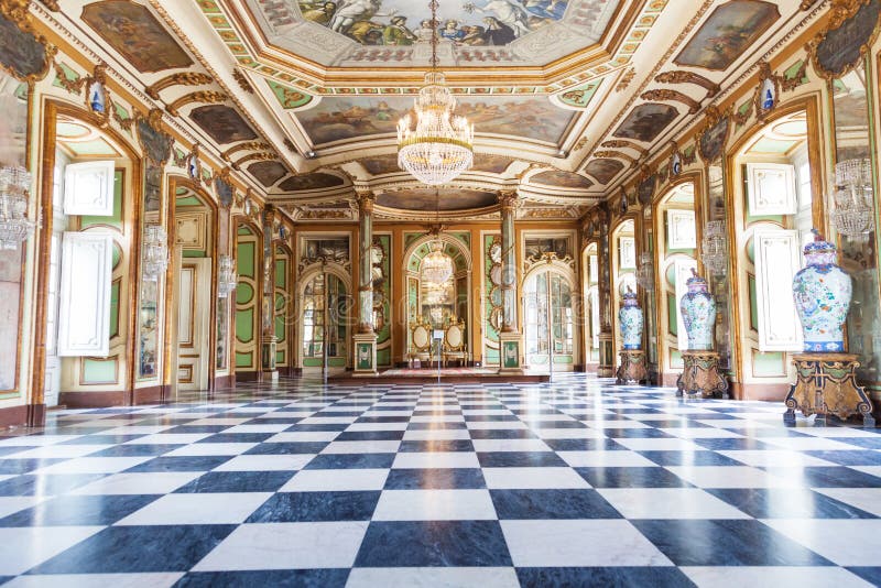 Municipality of Sintra, Lisbon district, Portugal. Sometimes called the throne room or the Hall of Mirrors. Municipality of Sintra, Lisbon district, Portugal. Sometimes called the throne room or the Hall of Mirrors