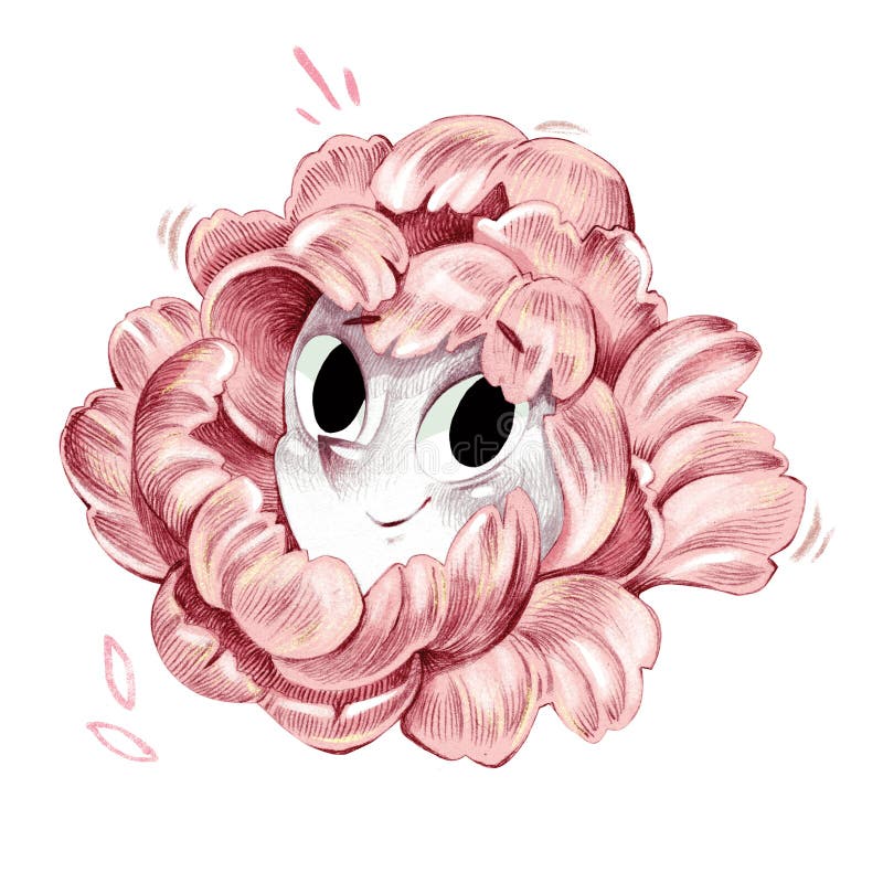 El negro precioso observó el dibujo artístico sonriente del ejemplo del lápiz de la cara de la flor rosada stock de ilustración El negro precioso observó el dibujo artístico sonriente del ejemplo del lápiz de la cara de la flor rosada stock de ilustración