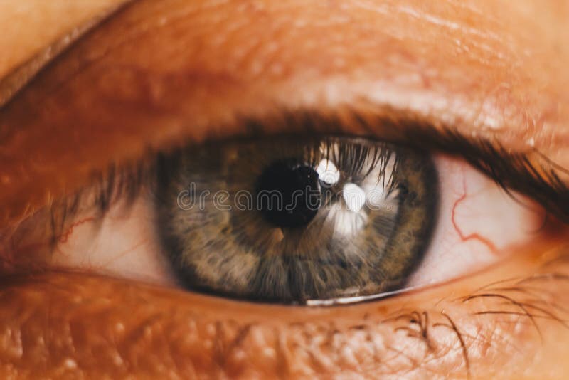 El ojo humano abierto con las arterias rojas brillantes se cierra para arriba irritación y rojez del globo del ojo alumnos, iris, foto de archivo El ojo humano abierto con las arterias rojas brillantes se cierra para arriba irritación y rojez del globo del ojo alumnos, iris, foto de archivo