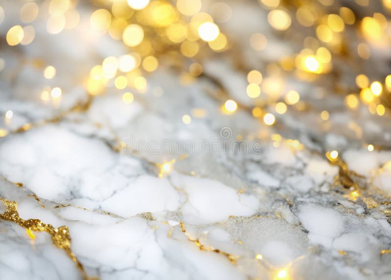 El opulento fondo de mármol y oro, un impresionante diseño abstracto con un brillante enfoque profundo de la lámina de oro y libre illustration